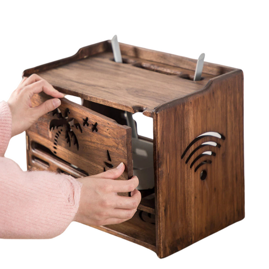 Teak Wood Router Storage Box