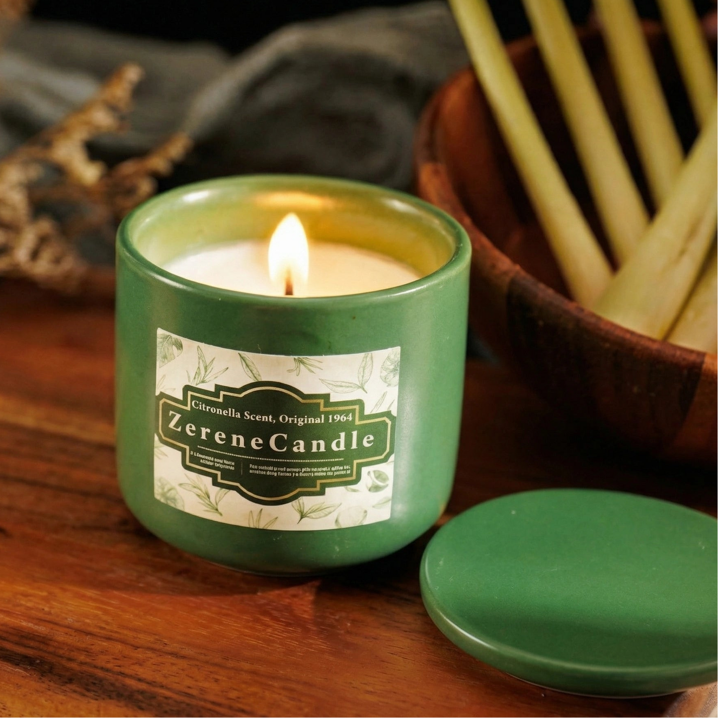 Organic Lemongrass Massage Candle (Ceramic)