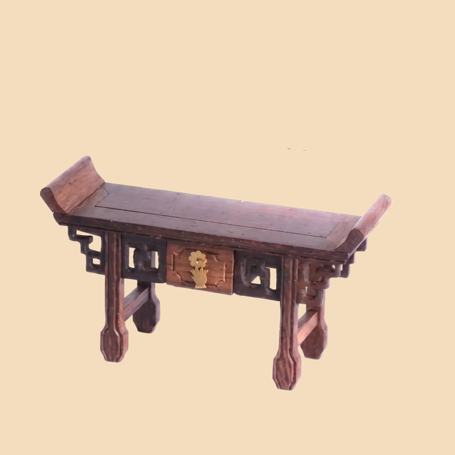 Classical premium redwood display pedestal and altar base, perfect for showcasing Buddha statues, bonsai trees, and vases.