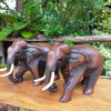 Pair elephant Wood Carving