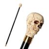 Retro Wooden Walking Sticks  Resin Skull Head