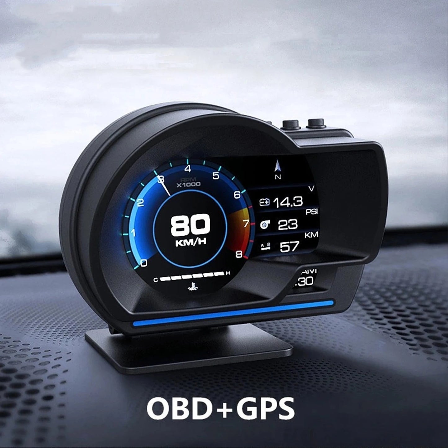 Universal OBD2 GPS HUD Speedometer - Smart Digital Gauge