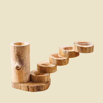 Dimensions for the 2-tier, 3-tier, and 5-tier rotating wooden sushi and utensil stands.