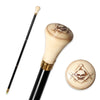 Masonic-Skull Head Wooden Walking Cane