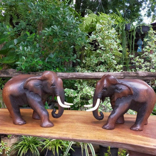 elephant wood carving