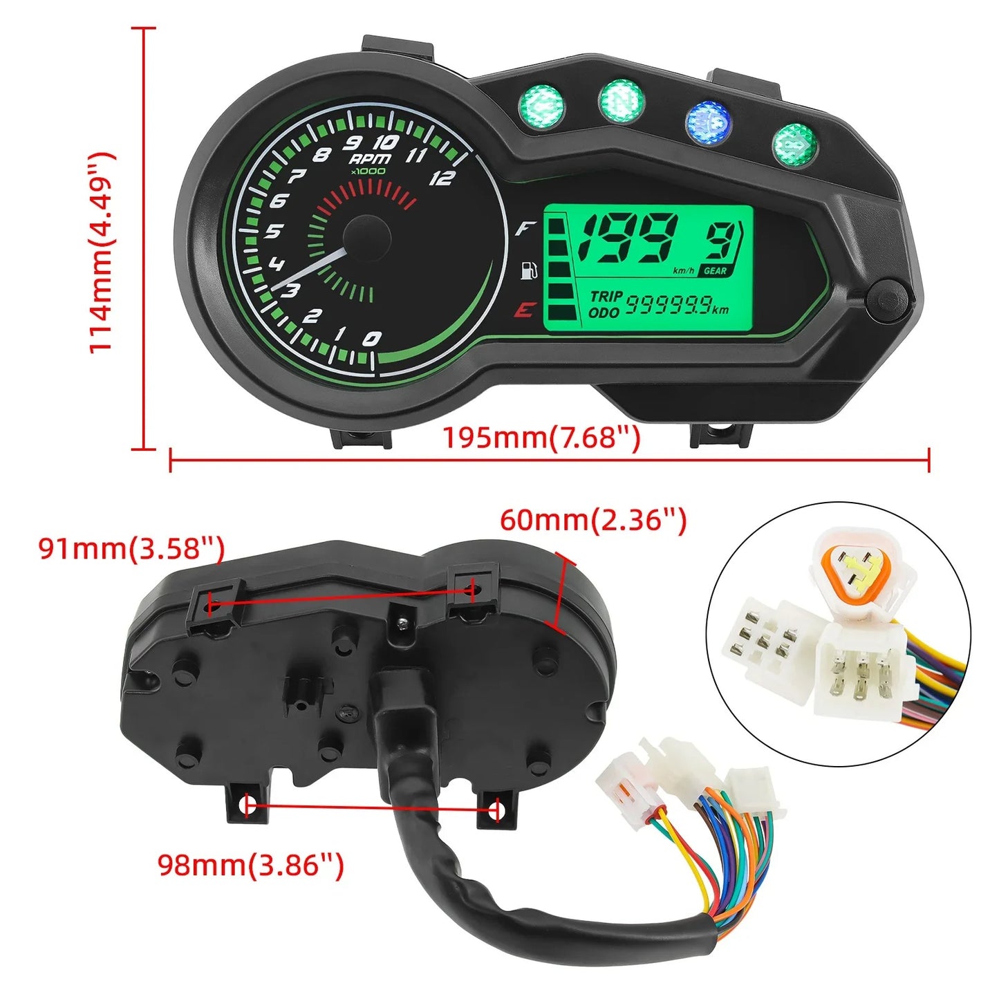 LED-Digital-Motorrad-Tachometer