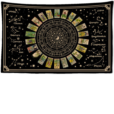 Tarot  Zodiac Tapestry Wall Art Hanging