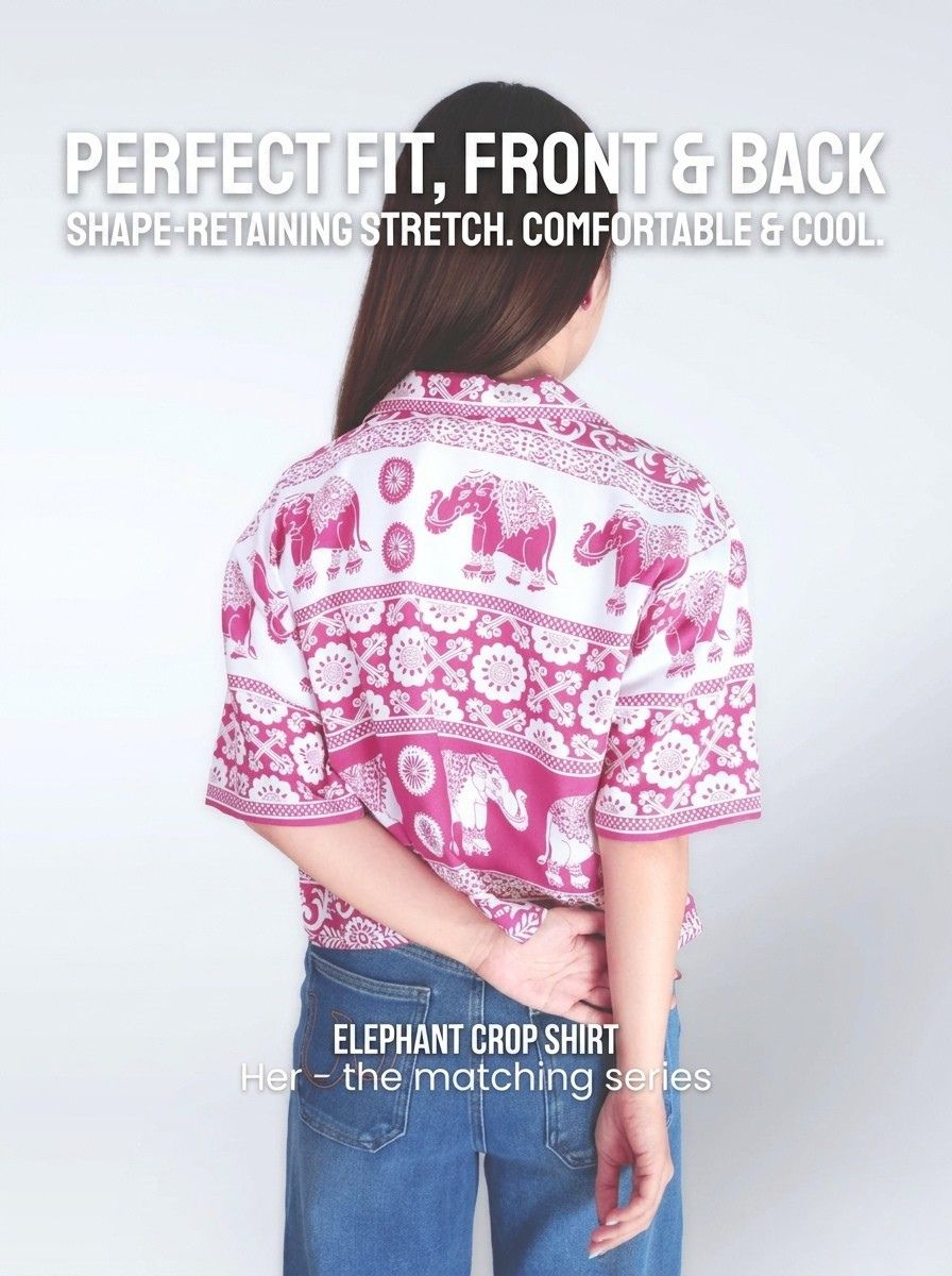 Thai Elephant Crop Top for Women