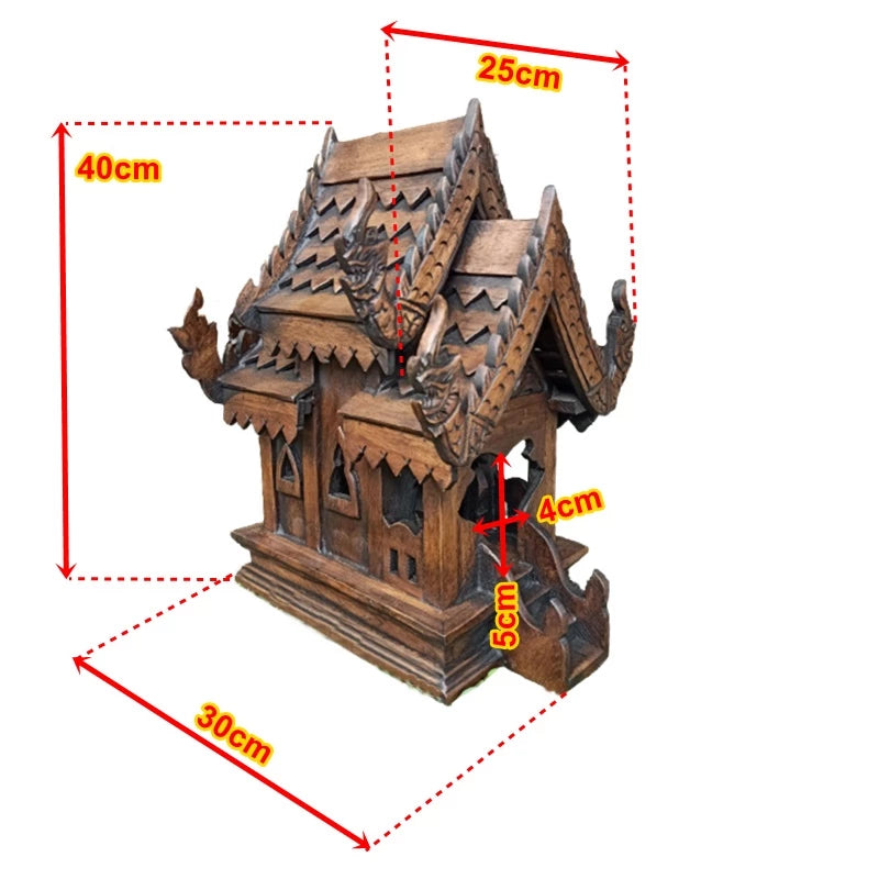 Antique style handcrafted teak wood Thai spirit house