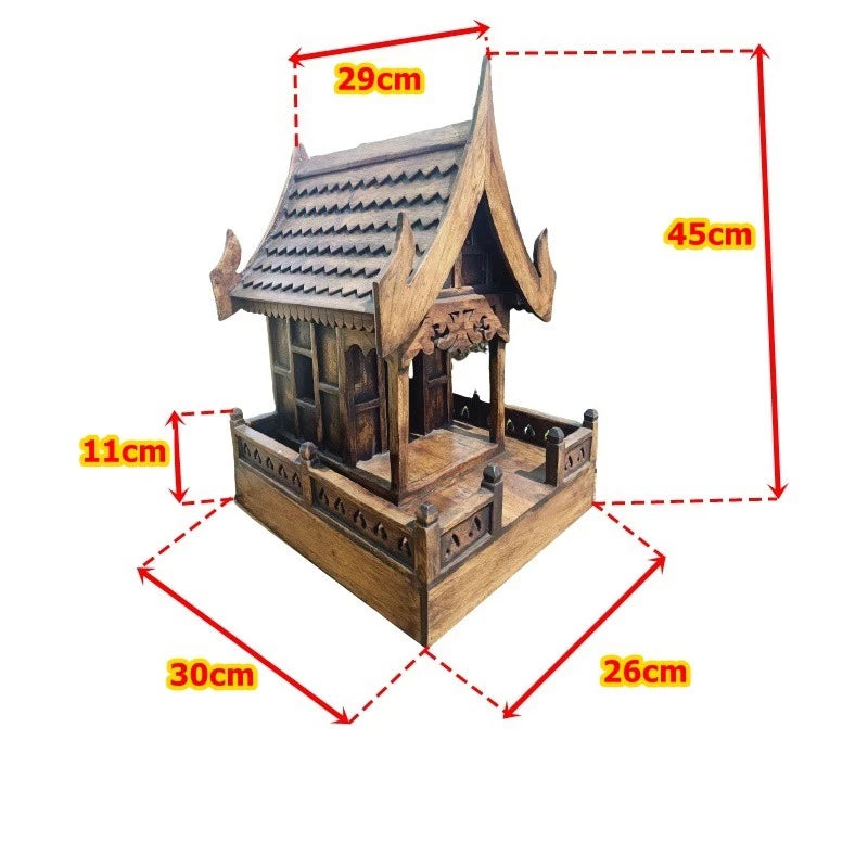 Teak Wood Thai Spirit House | Traditional Home Decor