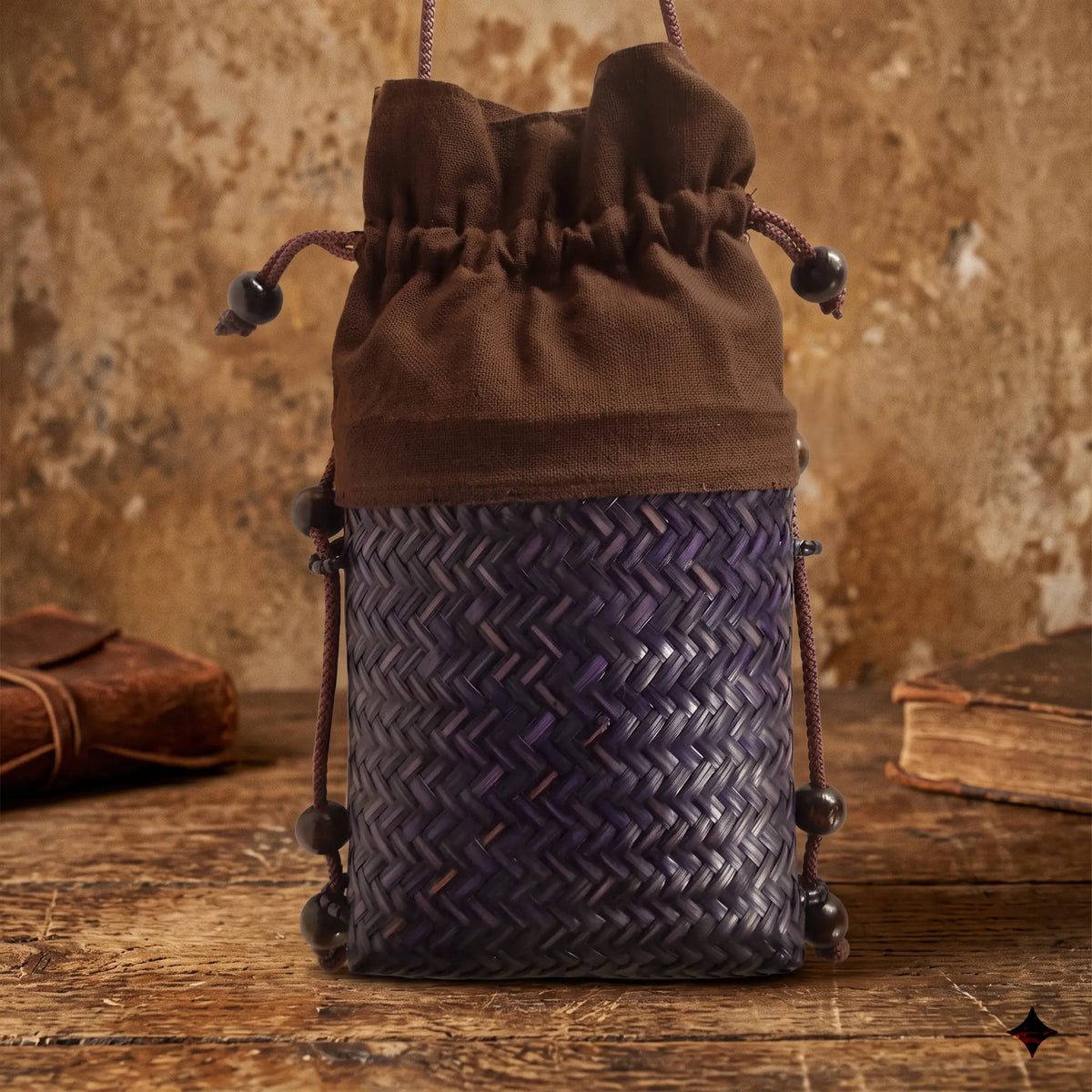 Durable Bamboo Skin Phone Bag - Handwoven Hill Tribe Crossbody