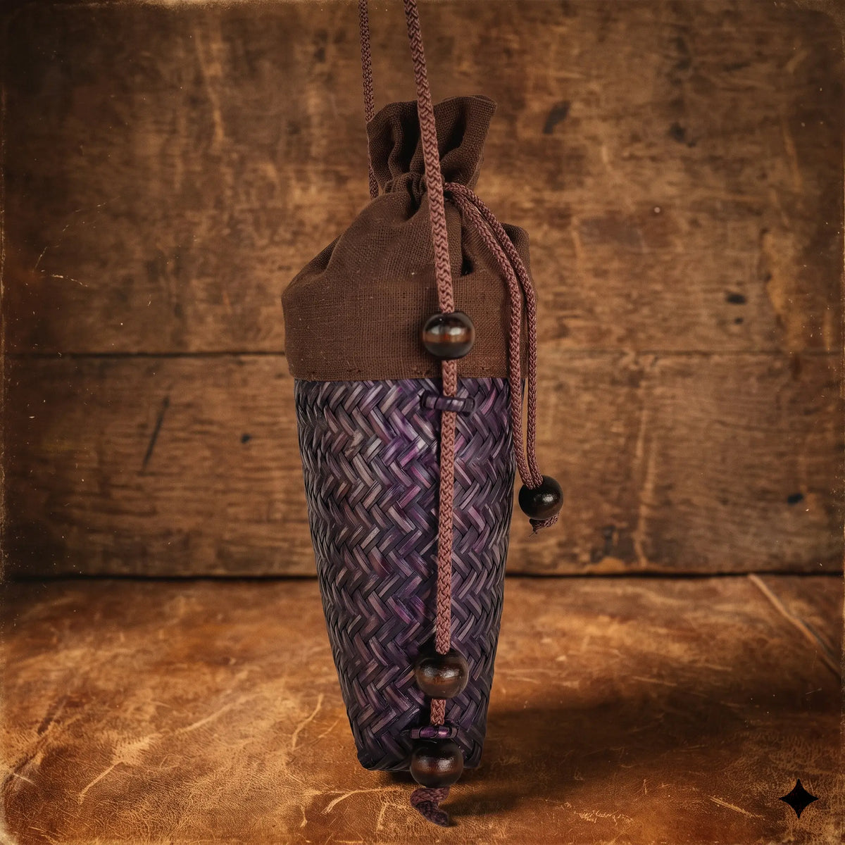 Durable Bamboo Skin Phone Bag - Handwoven Hill Tribe Crossbody