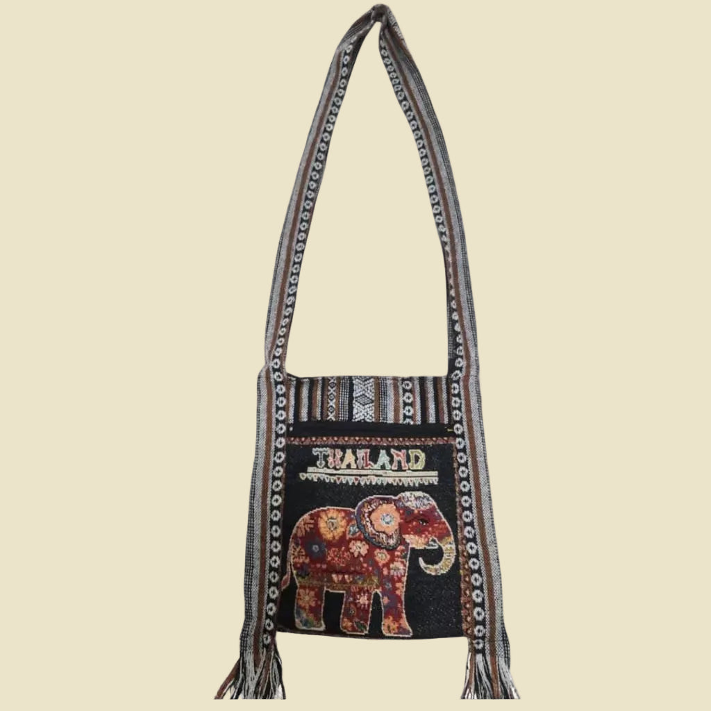 Multi-Color Bag, Elephant Crossbody, Naga Woven, Thai Tribal Purse, Boho Accessories, Gift for Her, Ethical Fashion, Goodsshopi