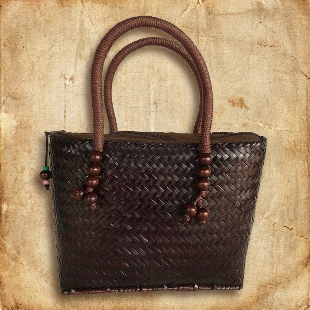 Handwoven Bamboo Skin Tote Bag – Hill Tribe Artisan Purse