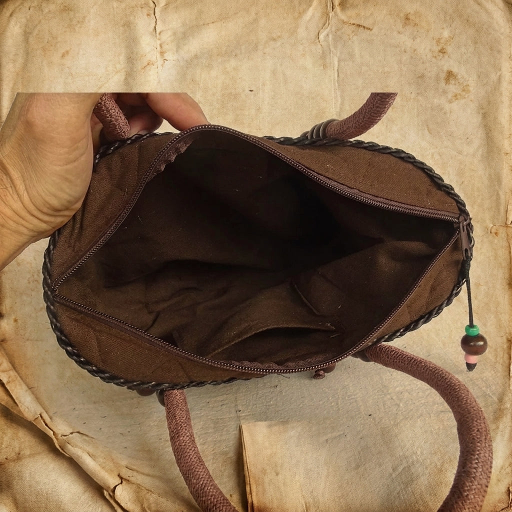 Handwoven Bamboo Skin Tote Bag – Hill Tribe Artisan Purse