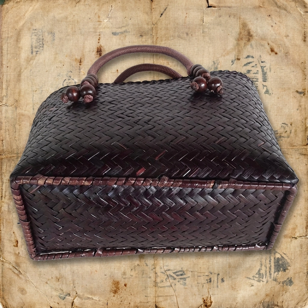 Handwoven Bamboo Skin Tote Bag – Hill Tribe Artisan Purse