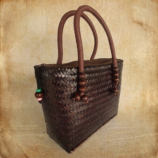 Handwoven Bamboo Skin Tote Bag – Hill Tribe Artisan Purse