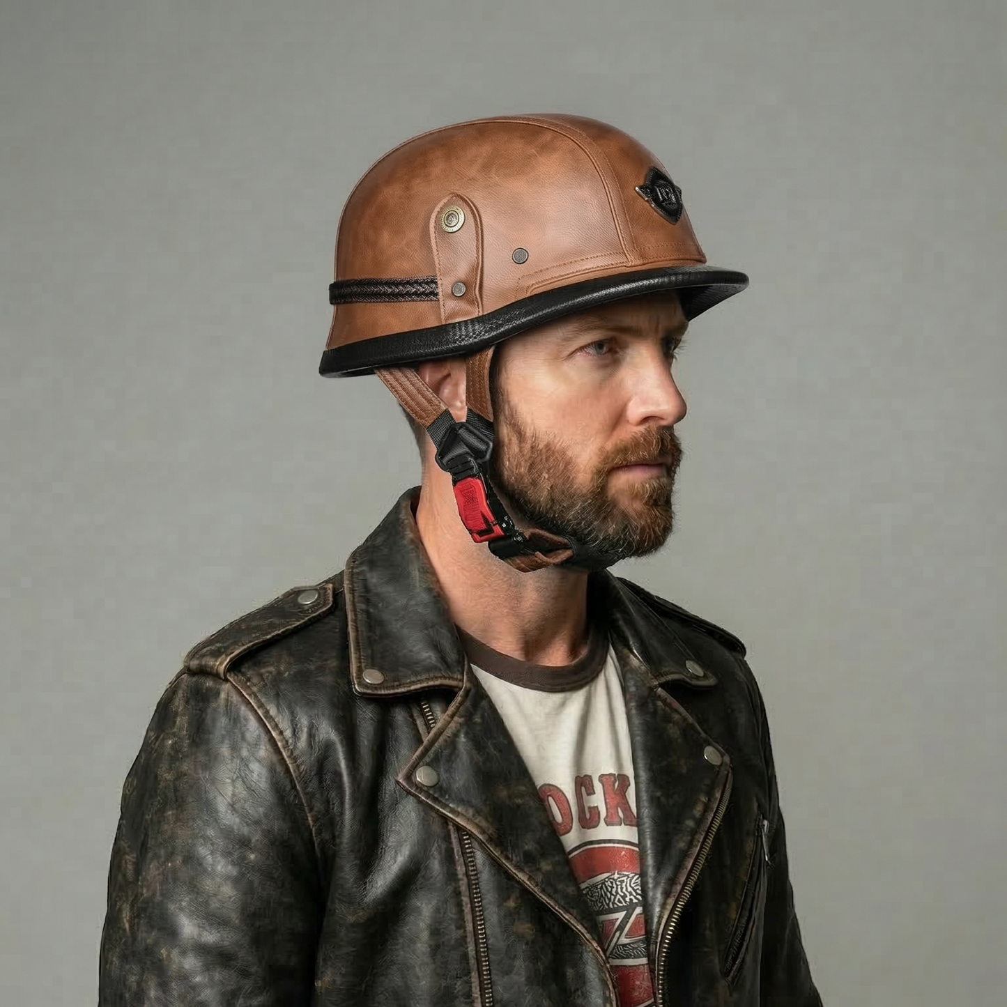 Open Face Half Helmet German WWII Style