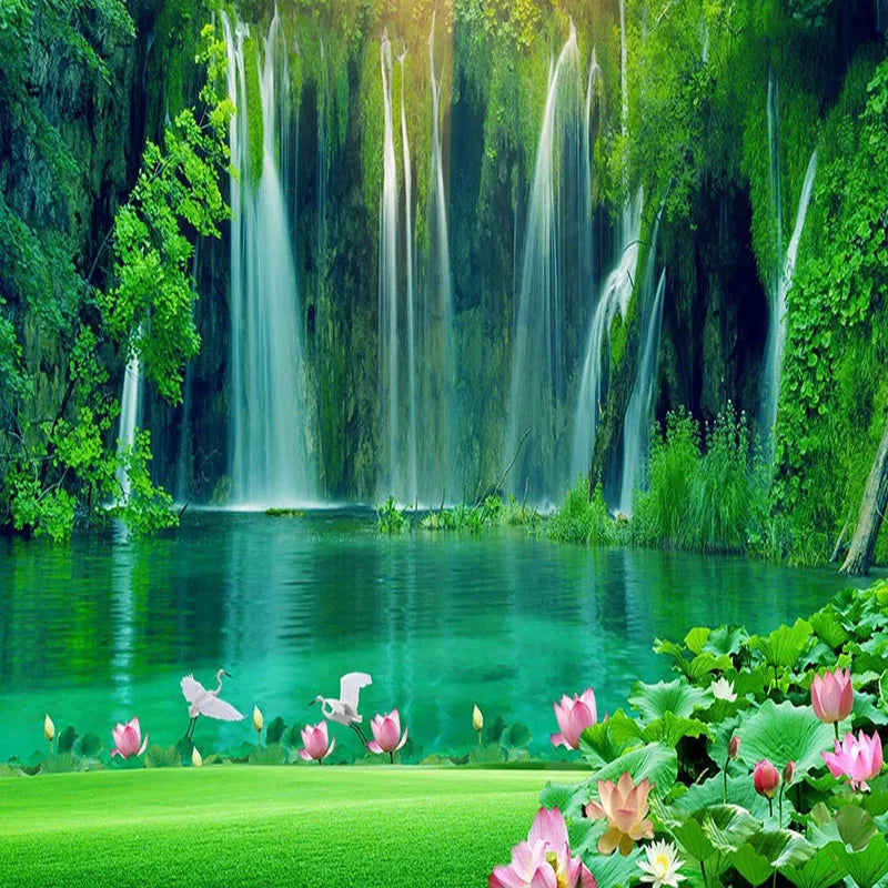 Waterfall Nature Scenery Mural Wallpaper