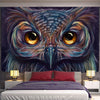 Colorful Psychedelic Owl Tapestry Wall Hanging