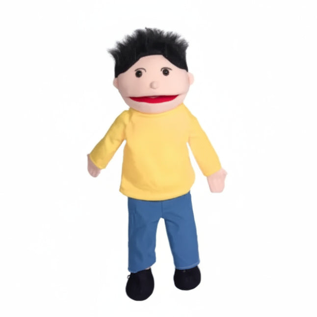 Large 60cm boy hand puppet plush toy with movable mouth