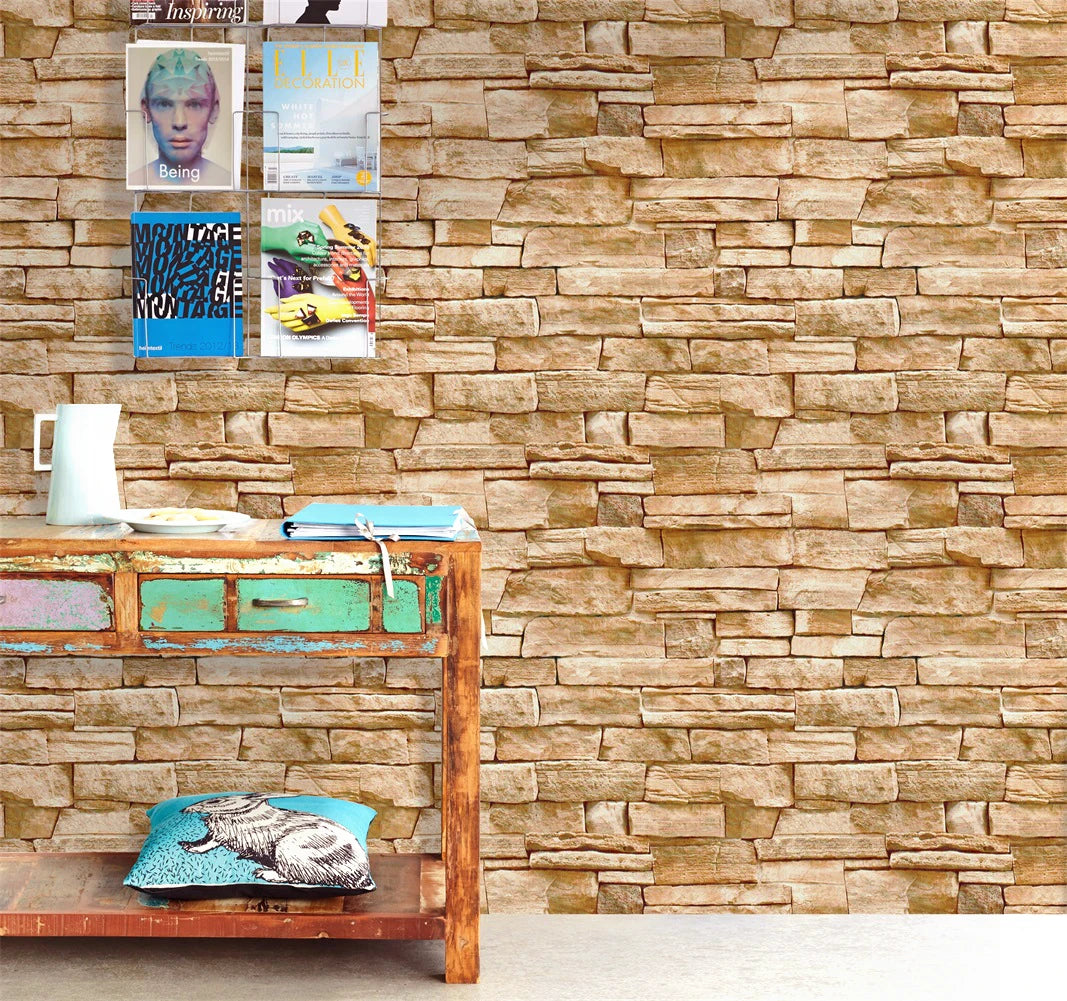 Stone Pattern Self-Adhesive Wallpaper