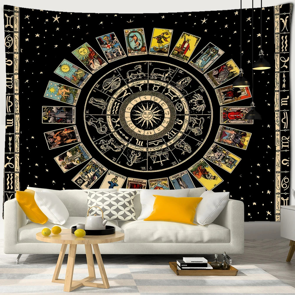 Zodiac Tarot Tapestry Wall Hanging Home Decor