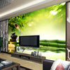 Green Bamboo Flowing Water Mural Wallpaper