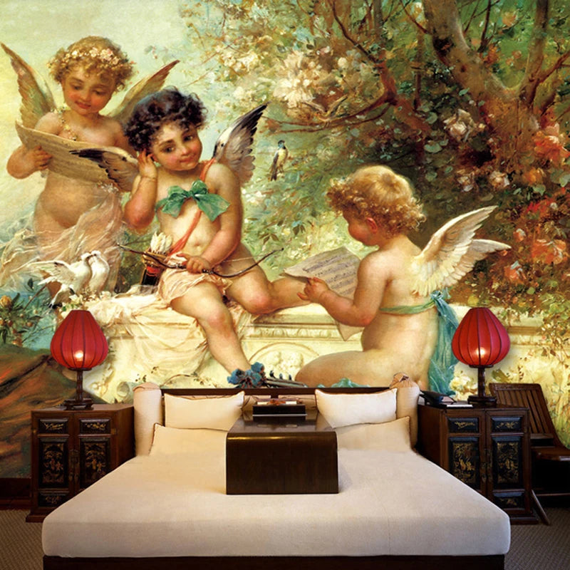 Little Angel Oil Painting  Mural Wallpaper