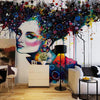 Colorful Abstract Girl  Mural Wallpaper