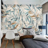 Retro Hand-painted Leaf Photo Mural Wallpaper