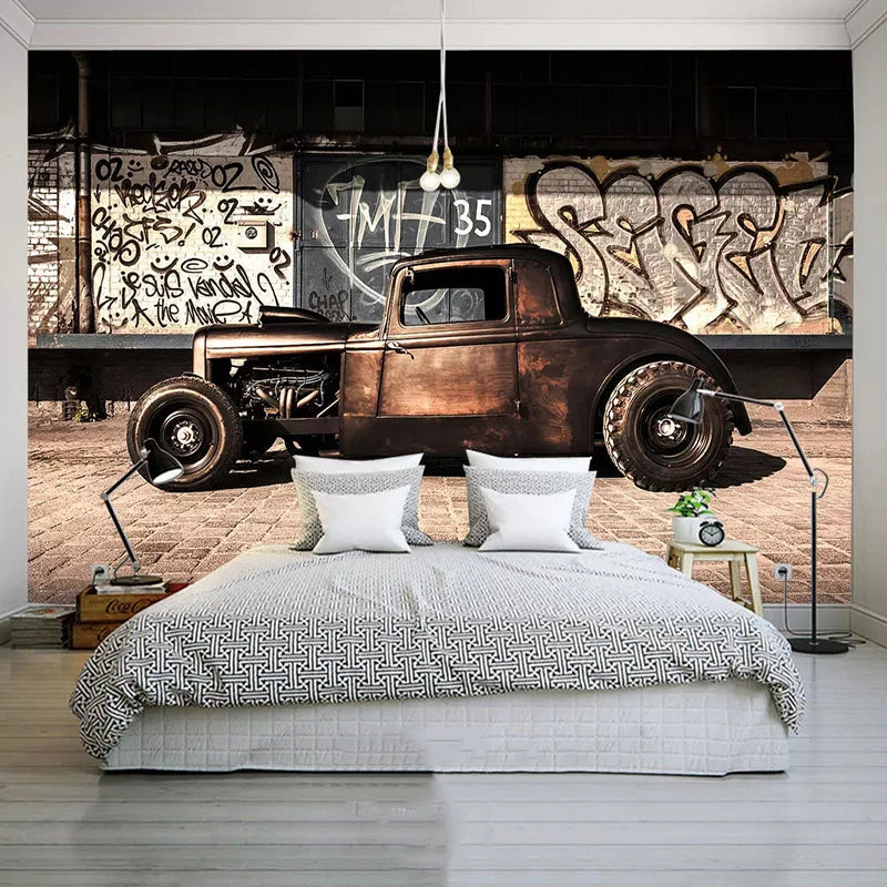 Nostalgia Old Car Mural Wallpaper