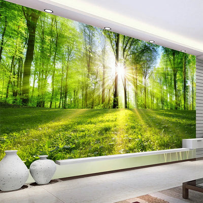 Nature Forest Sunshine Mural Wallpaper