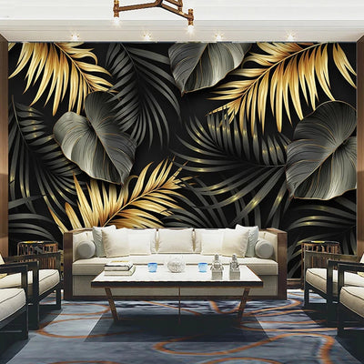 Luxury Tropical Plant Leaf Mural Wallpaper