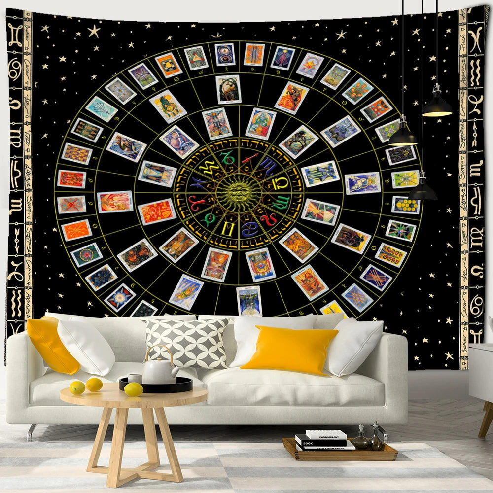 Zodiac Tarot Tapestry Wall Hanging Home Decor