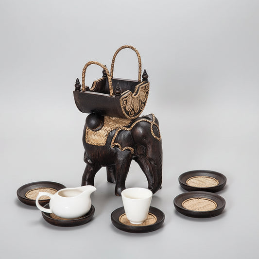 Handcrafted Elephant Coaster Set