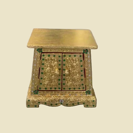 Handcrafted Solid Wood Altar Stand & Cabinet