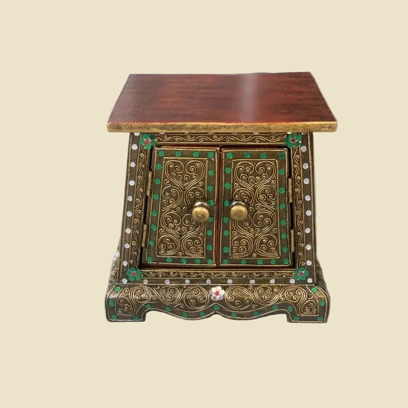 Handcrafted Solid Wood Altar Stand & Cabinet