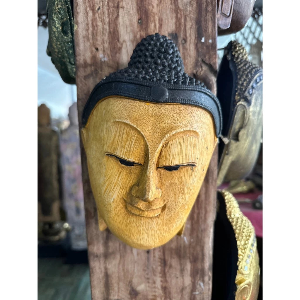 Handcrafted Buddha Face | Wood Wall Art