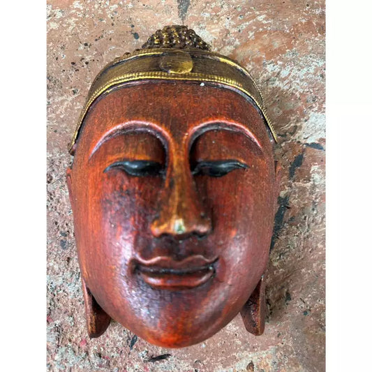 Handcrafted Buddha Face | Wood Wall Art