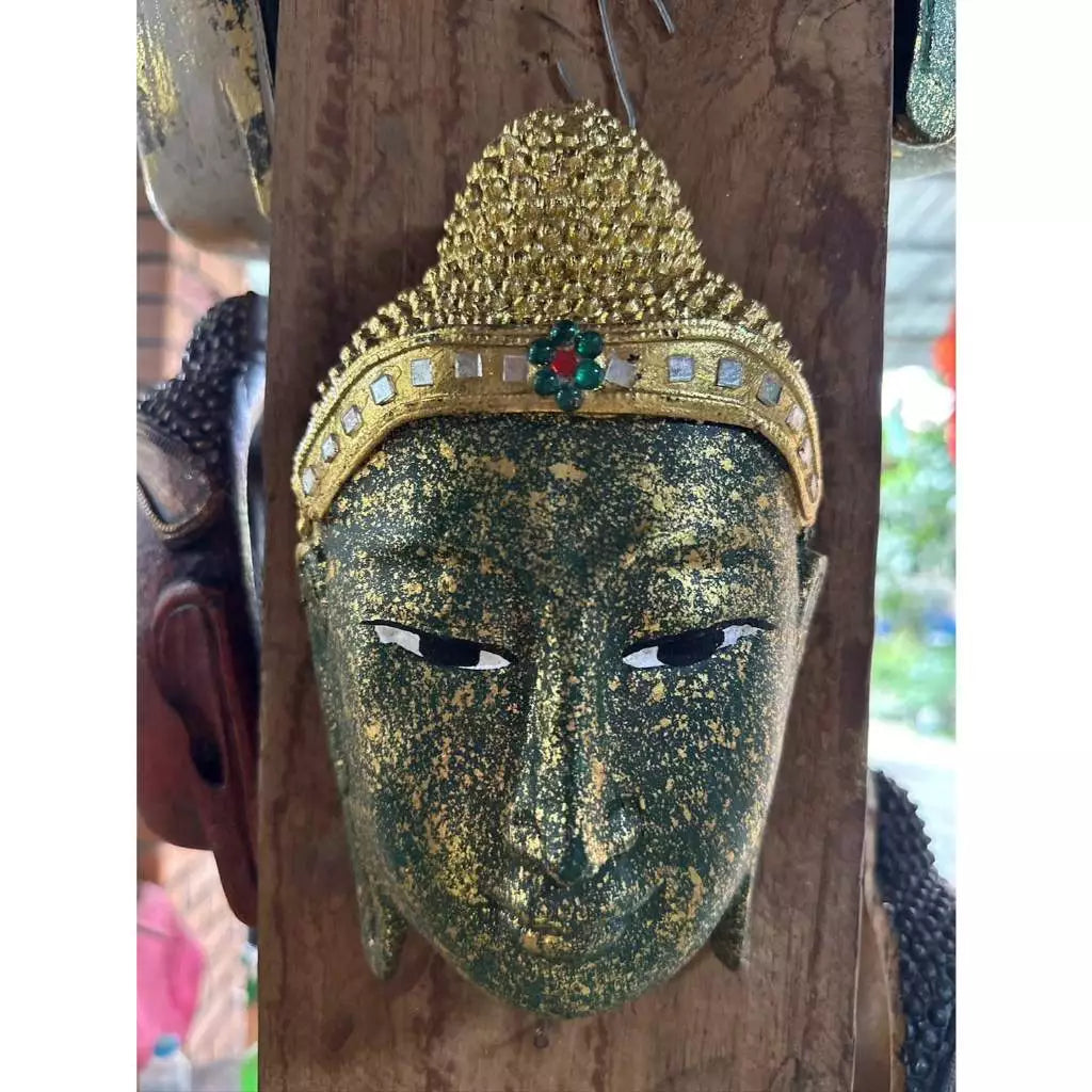 Handcrafted Buddha Face | Wood Wall Art