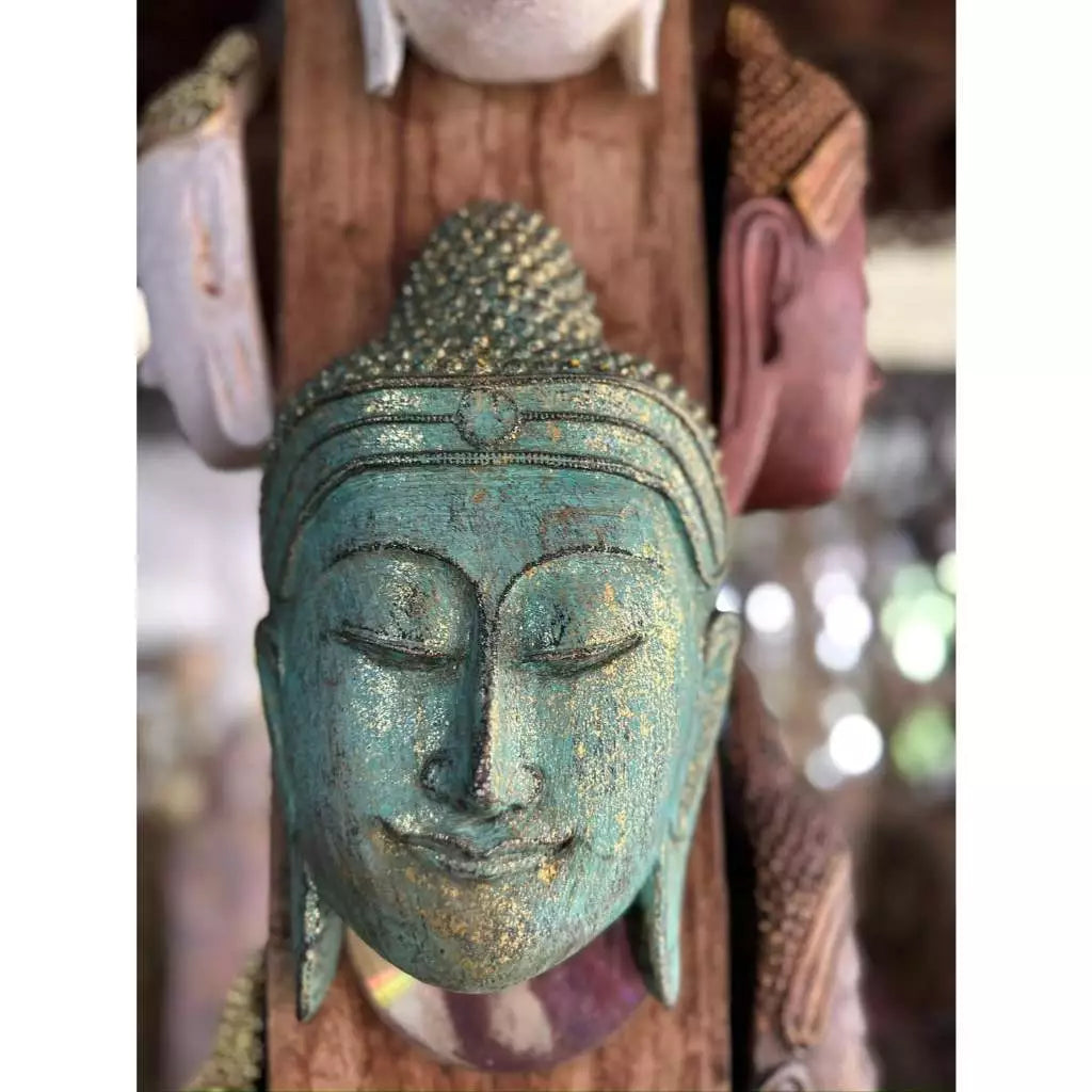 Handcrafted Buddha Face | Wood Wall Art