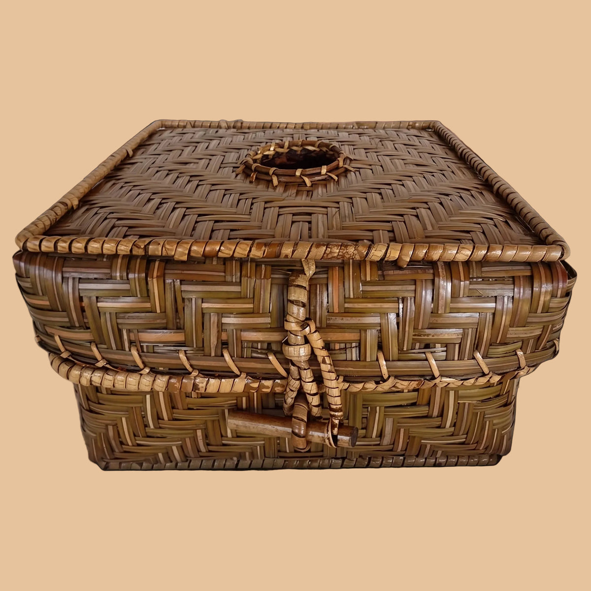 Handwoven Bamboo Storage Box & Tissue Cove