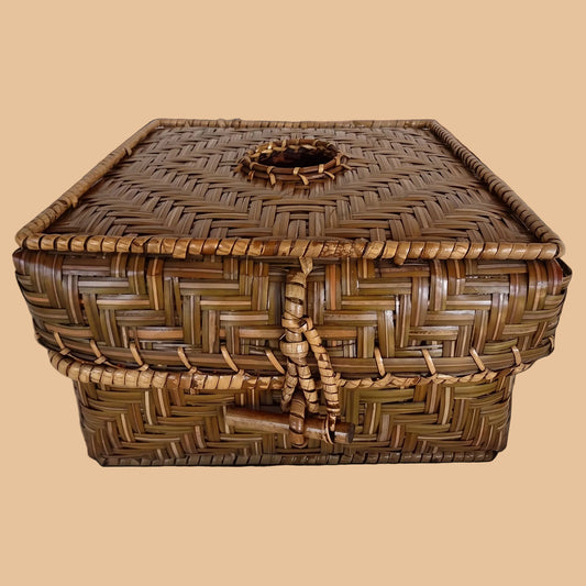 Handwoven Bamboo Storage Box & Tissue Cove