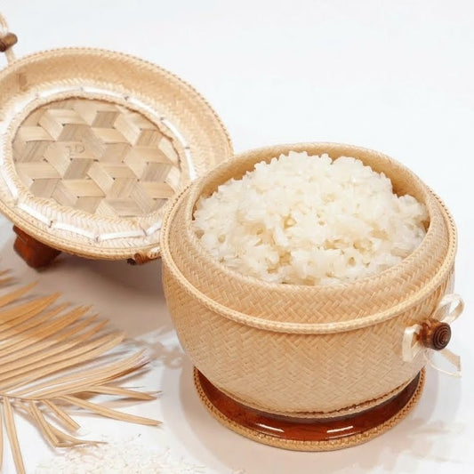 Handwoven Bamboo Thai Sticky Rice Serving Basket