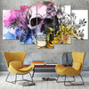5 Pieces Wall Art  Abstract  Skull and Flowers