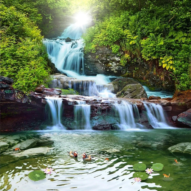 Waterfall Nature Landscape Mural Wallpaper