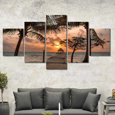 5 Pieces Wall Art Sunset Landscape Beach