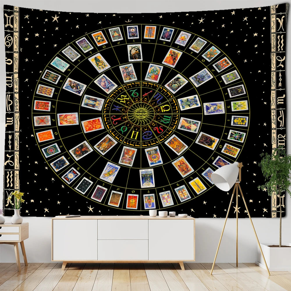 Tarot  Zodiac Tapestry Wall Art Hanging