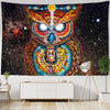 Colorful Psychedelic Owl Tapestry Wall Hanging